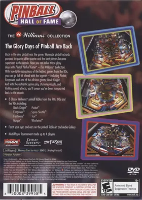 Pinball Hall of Fame - The Williams Collection box cover back